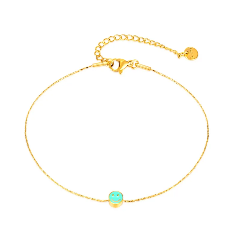 Fresh Smiley Face Accessories Ins Light Luxury and Versatile Titanium Steel Anklet Women's Jewelry