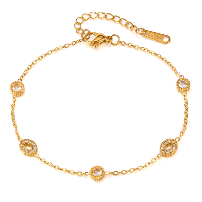 French Fashion Niche Design Sense Titanium Steel Bracelet Women's Jewelry Stainless Steel Stone Hand Jewelry