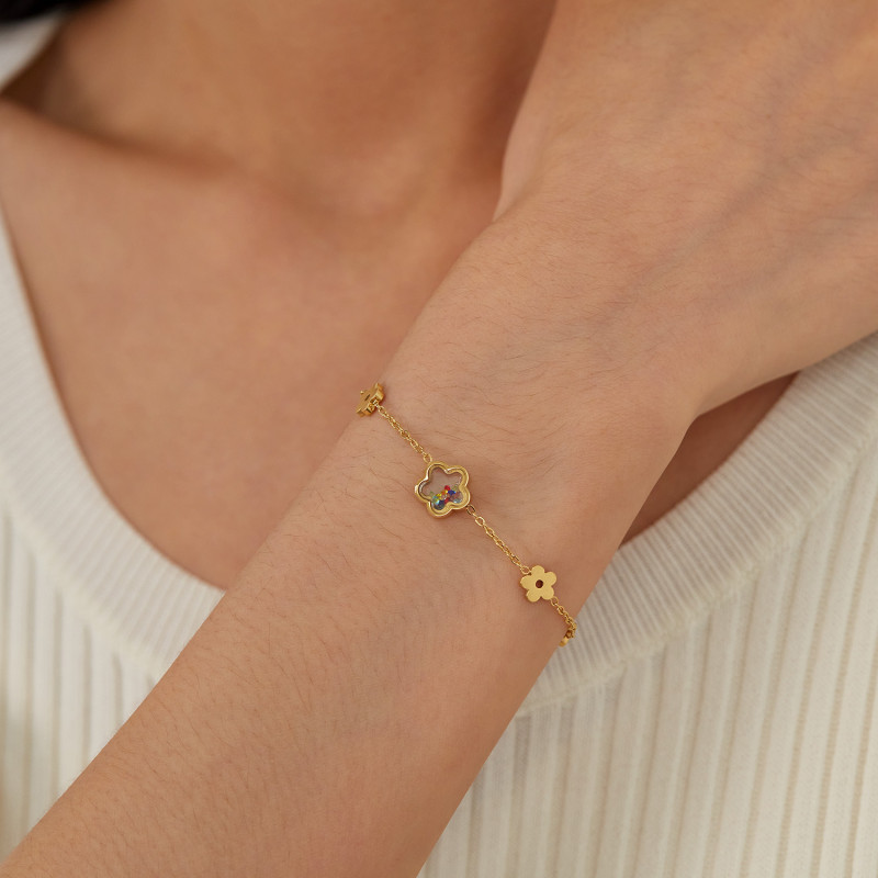 Hot Selling Stainless Steel Hollow Flower Accessories Fashionable Simple and Versatile Bracelet Jewelry