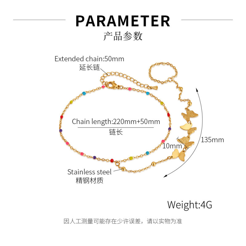 Bohemia Butterfly Chain Anklet New Trendy Foot Leg Tiny Chain Ankle Bracelet for Women Girl Barefoot Sandal Jewelry