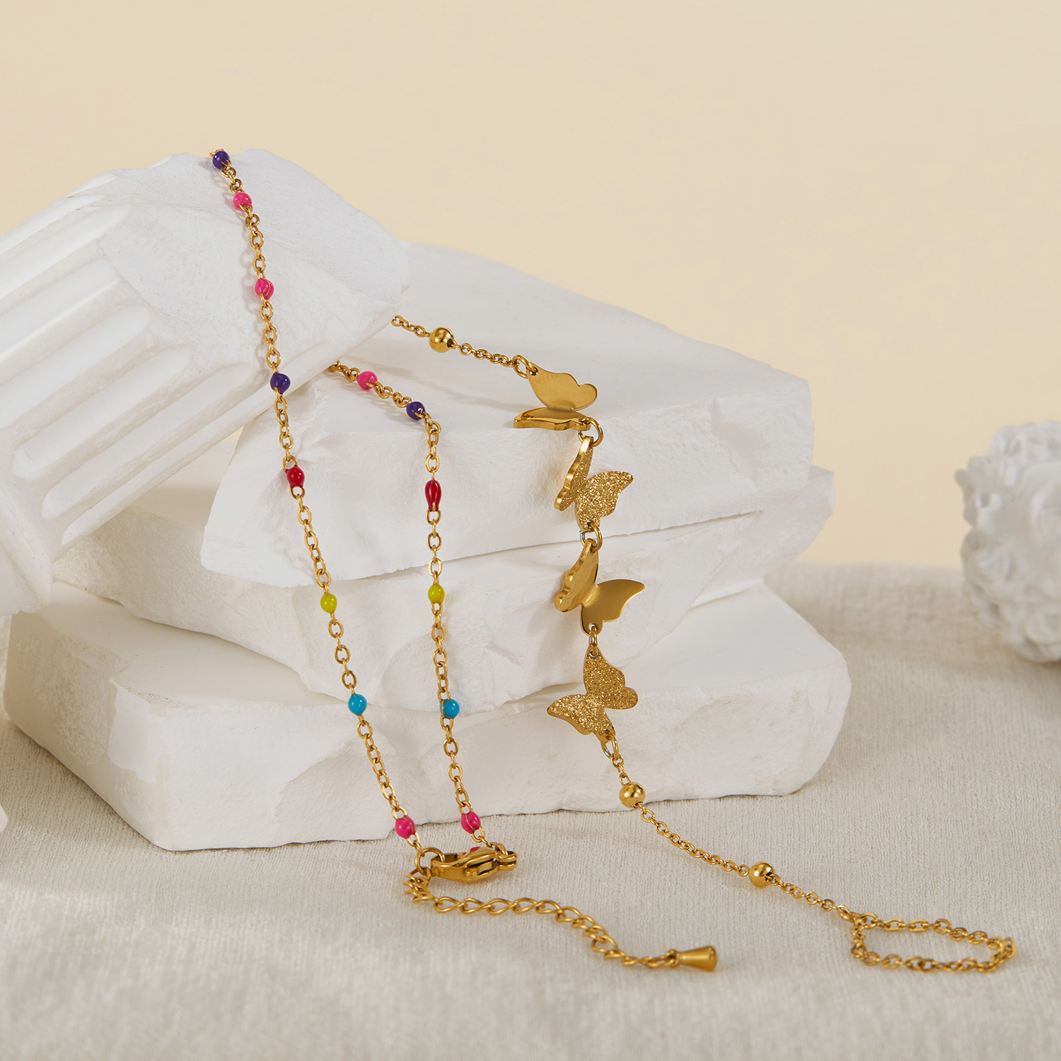 Bohemia Butterfly Chain Anklet New Trendy Foot Leg Tiny Chain Ankle Bracelet for Women Girl Barefoot Sandal Jewelry