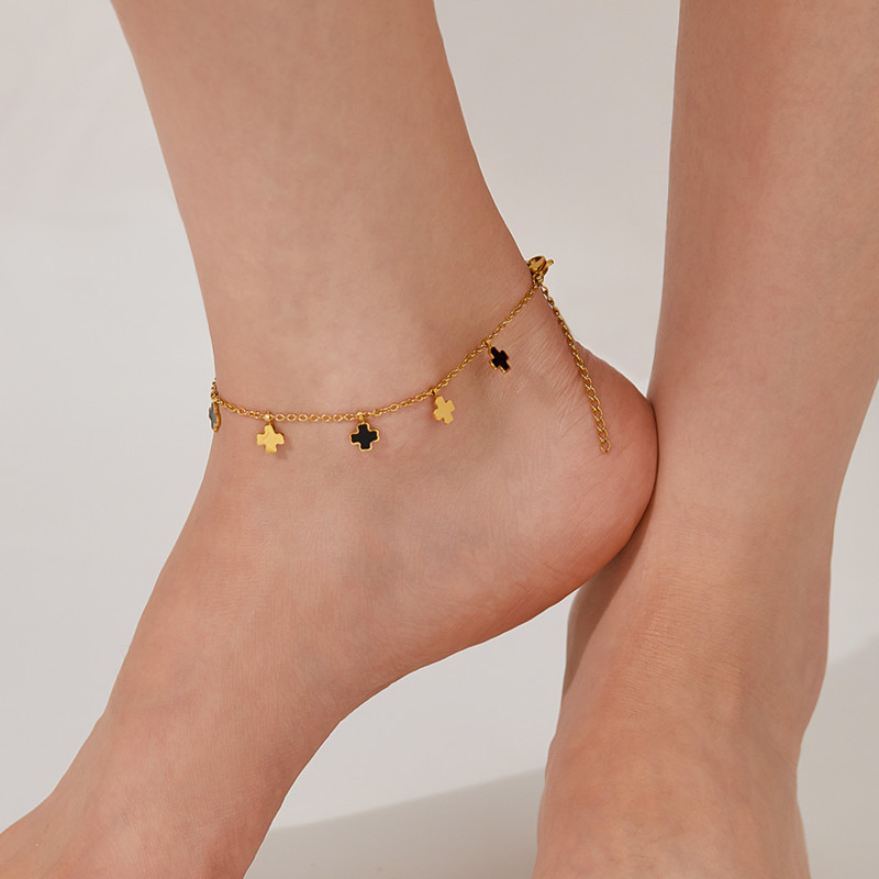 Fashionable Personality Niche and Versatile Design Titanium Steel Geometric Accessories Stainless Anklet Jewelry