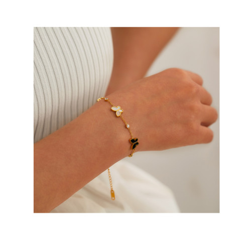 Fashionable Titanium Steel Bracelet Women's Light Luxury Versatile Niche Design High-End Feel Butterfly Jewelry