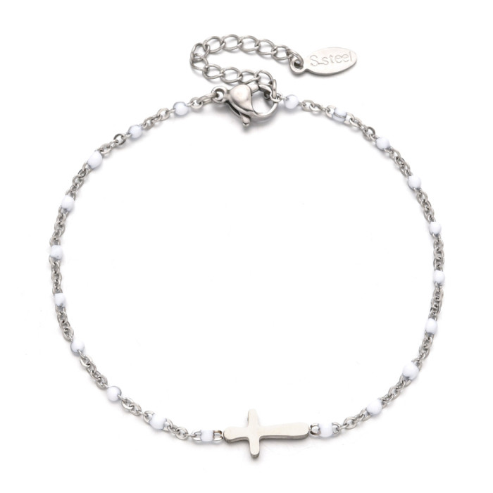 Cross Bracelet Friendship Bracelet Gift Bracelets for Women/Girls/Kids Gold Color Stainless Steel Jewelry