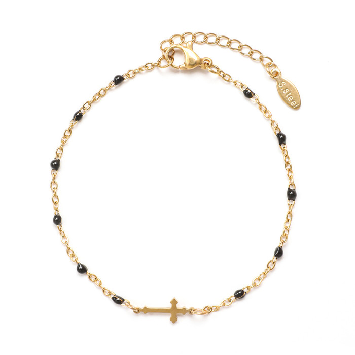 Gold Plated Cross Bracelet for Men Women Fashion Women's Bracelets Stainless Steel Hand Jewelry for Lover Gift
