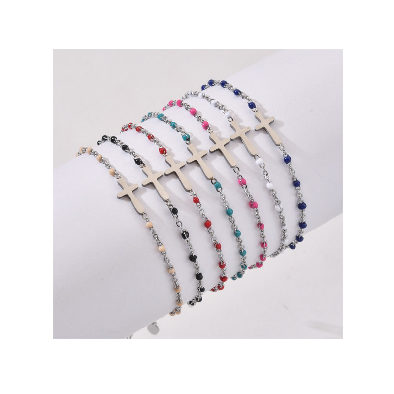 Cross Bracelet Friendship Bracelet Gift Bracelets for Women/Girls/Kids Gold Color Stainless Steel Jewelry