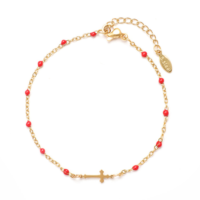 Gold Plated Cross Bracelet for Men Women Fashion Women's Bracelets Stainless Steel Hand Jewelry for Lover Gift
