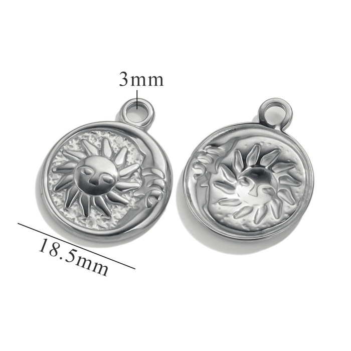 Stainless Steel Smilin Face Sun Pendant for Jewelry Connector Earrings Making Supplies DIY Charm Jewelry Accessories...