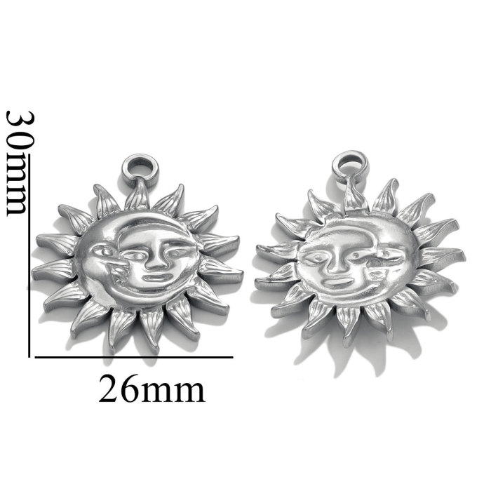 Stainless Steel Smilin Face Sun Pendant for Jewelry Connector Earrings Making Supplies DIY Charm Jewelry Accessories...