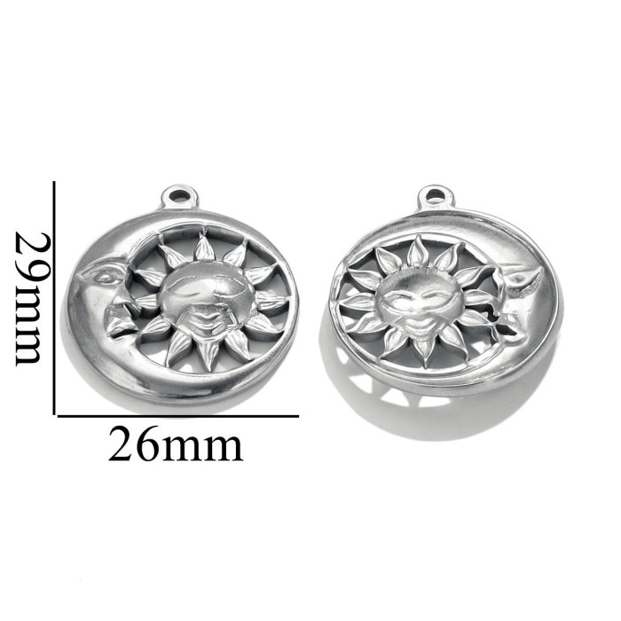 Stainless Steel Smilin Face Sun Pendant for Jewelry Connector Earrings Making Supplies DIY Charm Jewelry Accessories...