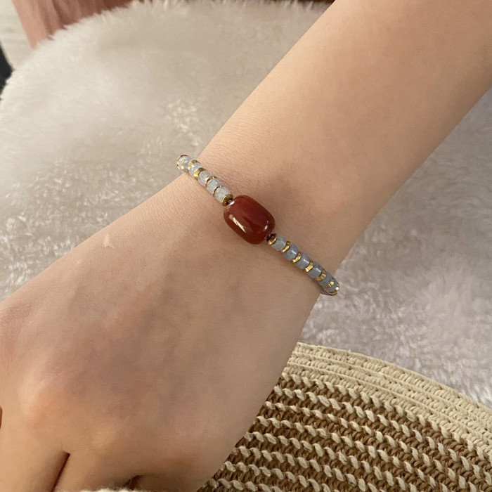 Bohemian Stackable Bead Bracelets for Women Multilayered Bracelet Pendant Charm Stretch Bangles