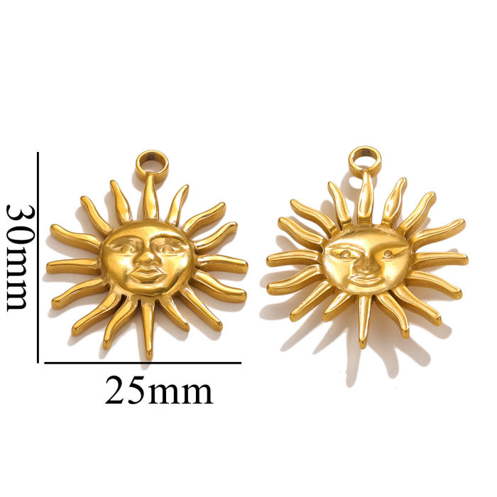 Stainless Steel Smilin Face Sun Pendant for Jewelry Connector Earrings Making Supplies DIY Charm Jewelry Accessories...