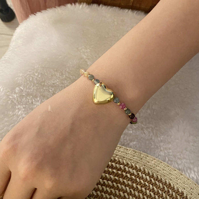 Bohemian Stackable Bead Bracelets for Women Multilayered Bracelet Pendant Charm Stretch Bangles