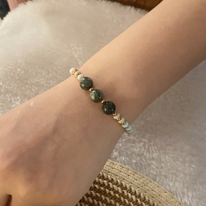 Bohemian Stackable Bead Bracelets for Women Multilayered Bracelet Pendant Charm Stretch Bangles