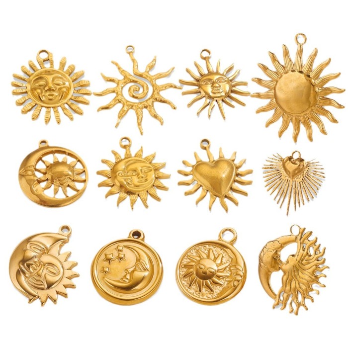 Stainless Steel Smilin Face Sun Pendant for Jewelry Connector Earrings Making Supplies DIY Charm Jewelry Accessories...