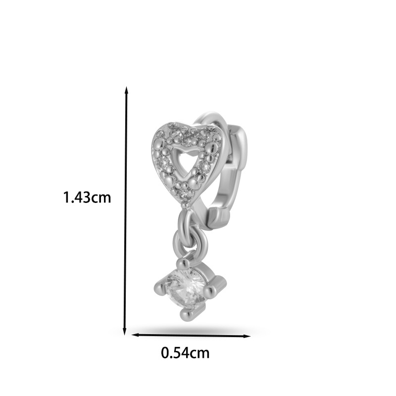 Mini Dangling Ear Cuff Lobe Helix Tragus Cartilage Earrings Conch Daith Rook Piercing Clip Stud CZ Body Jewelry
