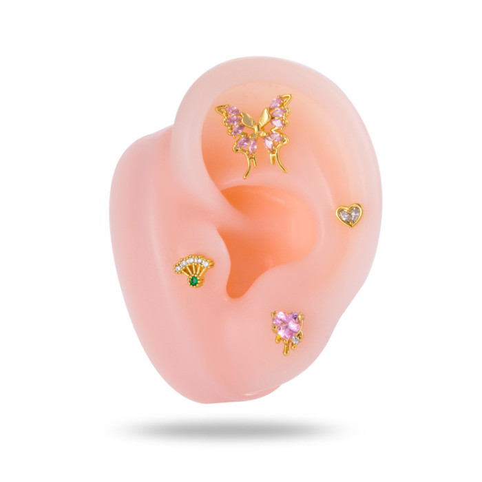 1PC Opal Stone Internally Threaded Helix Earring Labret Lip Stud for Cartilage Tragus Body Jewelry