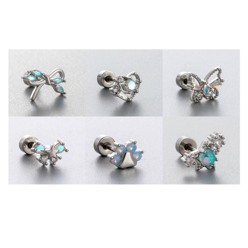 Chic Girls Real Cute Butterfly Zircon Stud Earrings Women Daughter Birthday Party Gift Jewelry