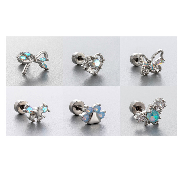 Chic Girls Real Cute Butterfly Zircon Stud Earrings Women Daughter Birthday Party Gift Jewelry