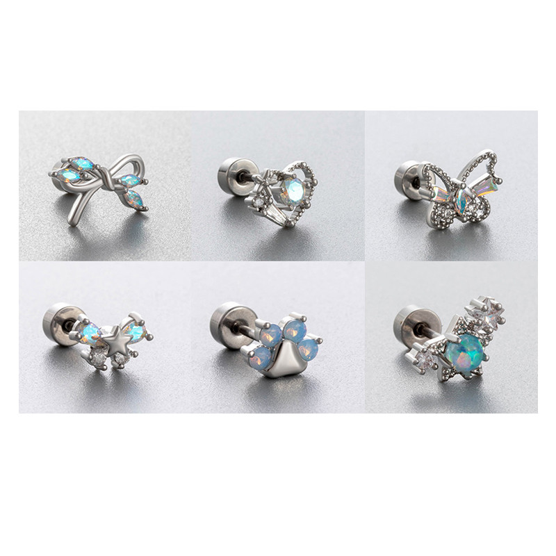 Chic Girls Real Cute Butterfly Zircon Stud Earrings Women Daughter Birthday Party Gift Jewelry