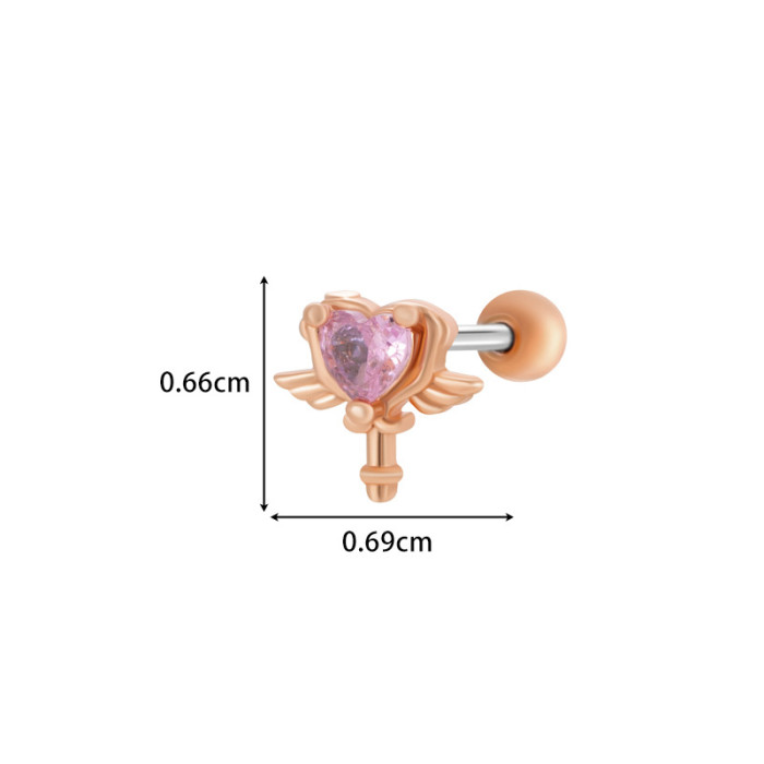1PC Fashion Stainless Steel Mini CZ Flower Cartilage Piercing Stud Earring for Girls Helix Tragus Piercing Women's Bo...