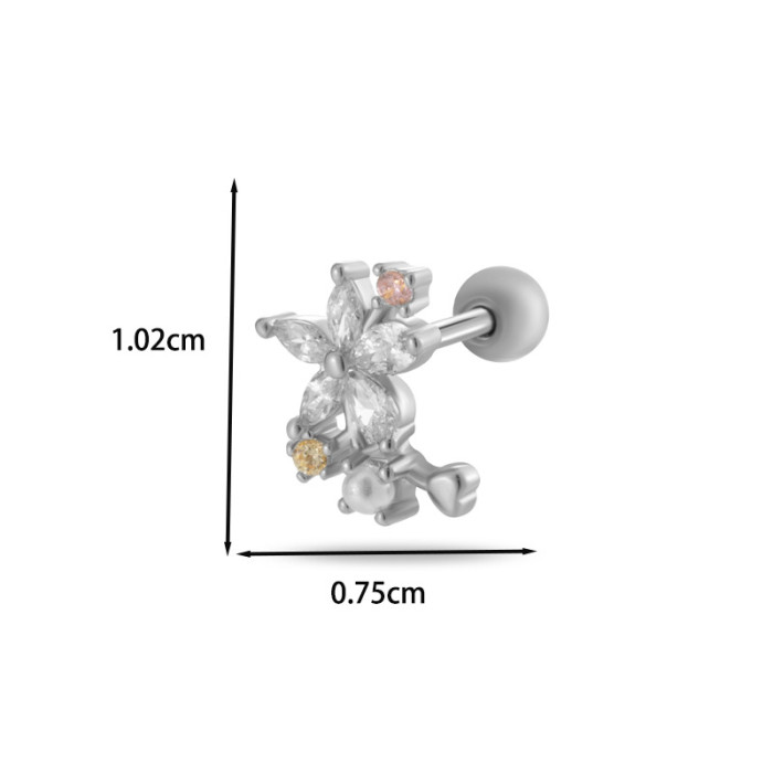 1PC Opal Stone Internally Threaded Helix Earring Labret Lip Stud for Cartilage Tragus Body Jewelry