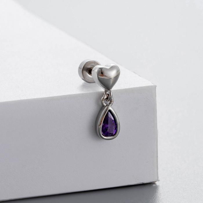 Fashion Halloween Stud Earrings for Women Girls Colorful Zircon Wing Broom Moon Heart Stud Earrings Jewelry Gift