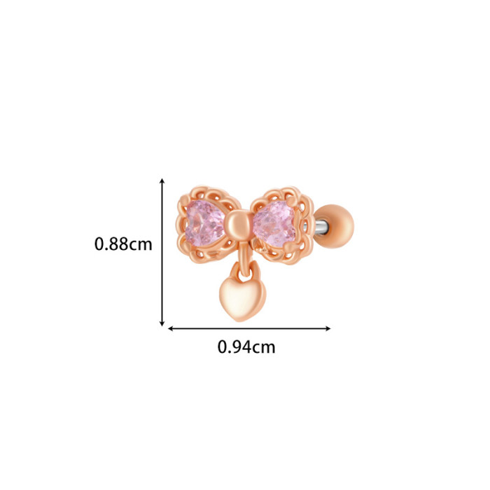 1PC Fashion Stainless Steel Mini CZ Flower Cartilage Piercing Stud Earring for Girls Helix Tragus Piercing Women's Bo...