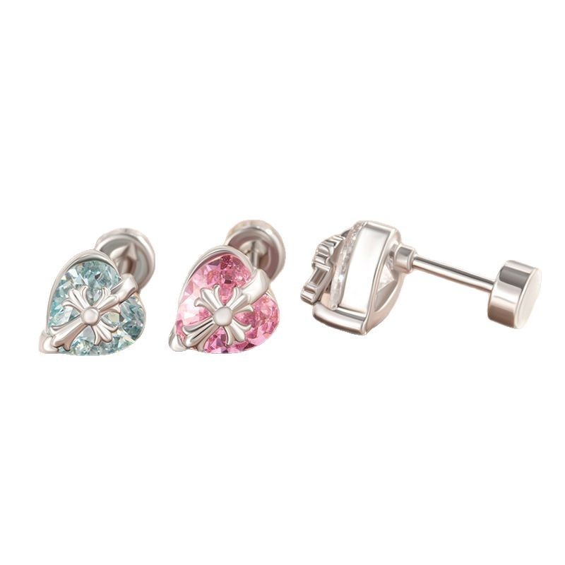 1Pcs Creative Cross Love Titanium Steel Screw Ear Bone Earring Jewelry for Women