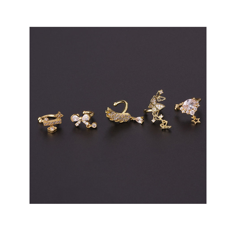 New Trendy Delicate Bow Ear Clip for Women Cute Hollow Out Butterfly Beautiful Birthday Valentines Gift for Girl