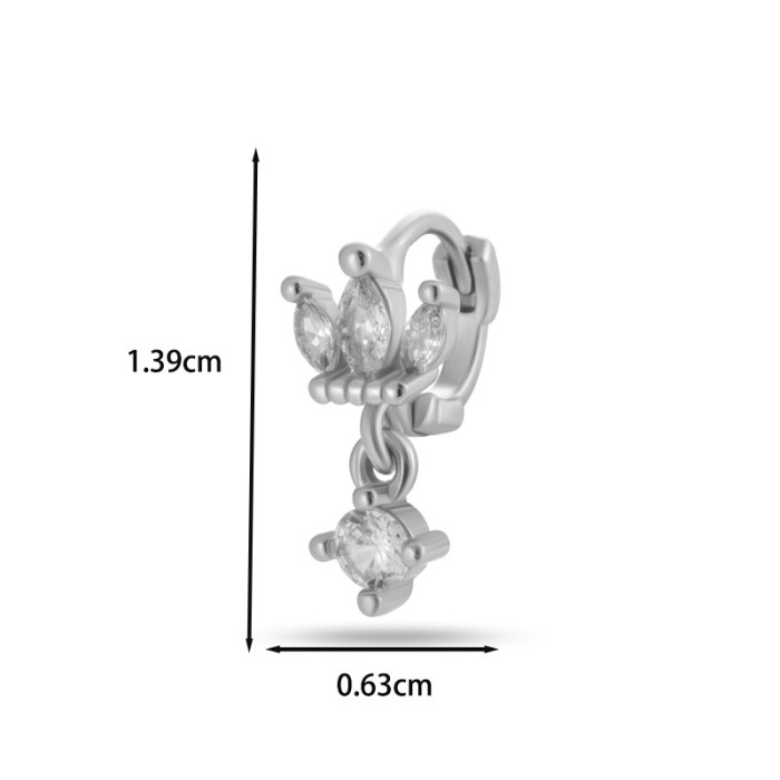 Mini Dangling Ear Cuff Lobe Helix Tragus Cartilage Earrings Conch Daith Rook Piercing Clip Stud CZ Body Jewelry