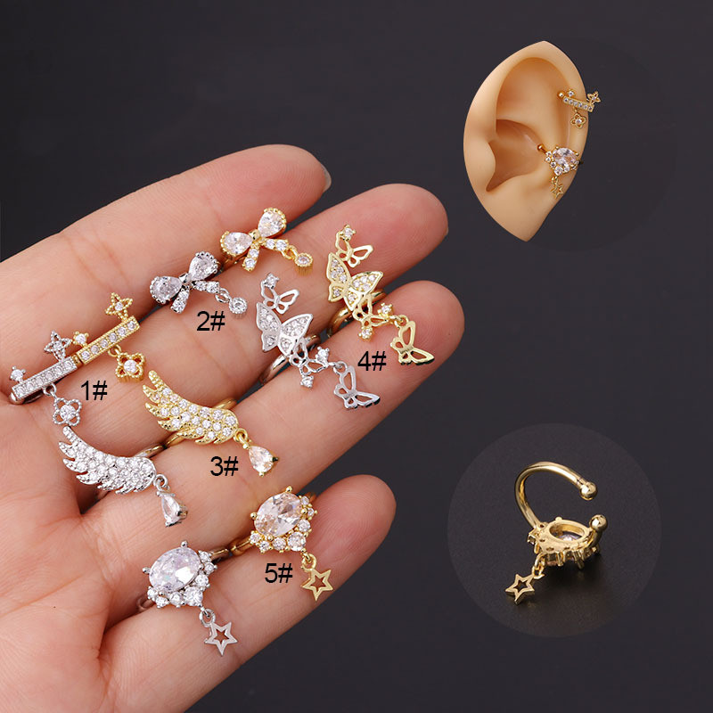New Trendy Delicate Bow Ear Clip for Women Cute Hollow Out Butterfly Beautiful Birthday Valentines Gift for Girl
