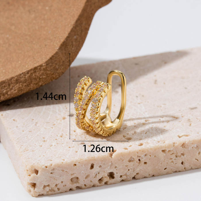 1PC Fake Piercing Ear Clip Stainless Steel Pearl Earrings Zircon Fake Goth Jewelry Ear Cuffs Ring For Women 2025 Trending