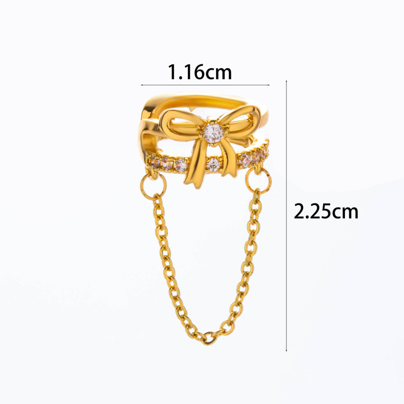 1PC Fake Piercing Ear Clip Stainless Steel Zircon Butterfly Earrings Cuffs Ring Cartilage Conch Fake Jewelry 2025 Trending
