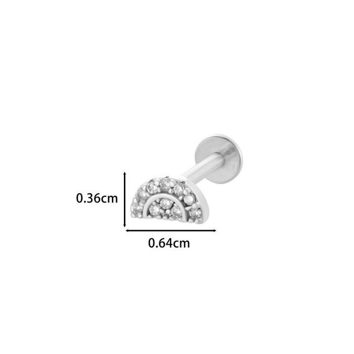 1Piece Cute Butterfly Heart Shape CZ Crystal Stud Earring for Women Stainless Steel Ear Helix Conch Rock Piercings Je...