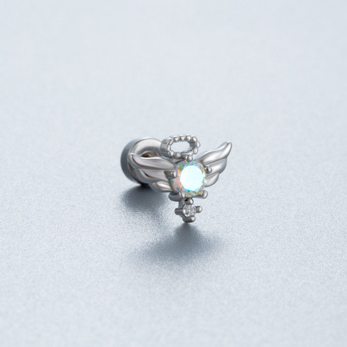 1pc Dream Catcher Cartilage Helix Lobe Conch Piercing Zircon Ear Studs Earring Barbell Piercings Jewelry