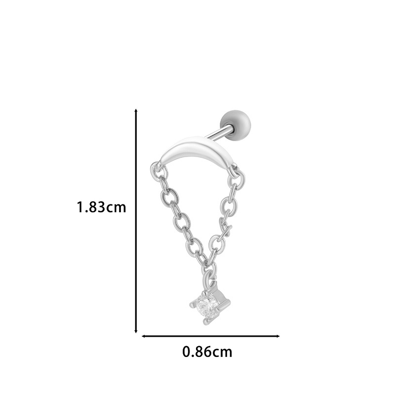 1PCS Gold Plated Zirconia Leaves Earrings For Women Crystal Charm Stainless Steel Stud Pierce Girl Ear Accessory