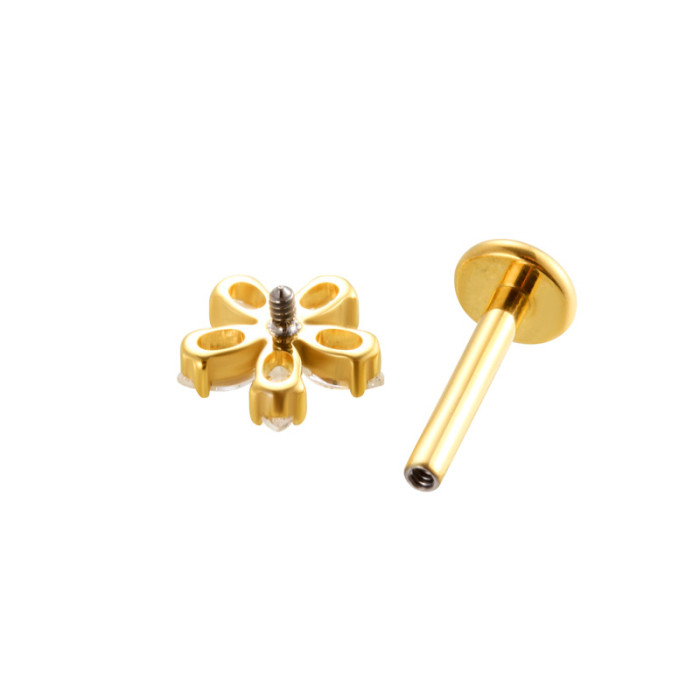 1PC Stainless Steel Crystal Flower Mini Zircon Cartilage Stud Earrings for Women Helix Tragus Piercing Charming Party...