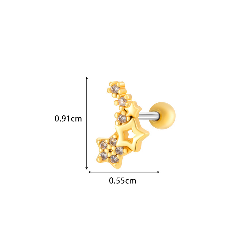 1PC Fashion Stainless Steel Mini CZ Flower Cartilage Piercing Stud Earring for Girls Helix Tragus Piercing Women’s Body Jewelry