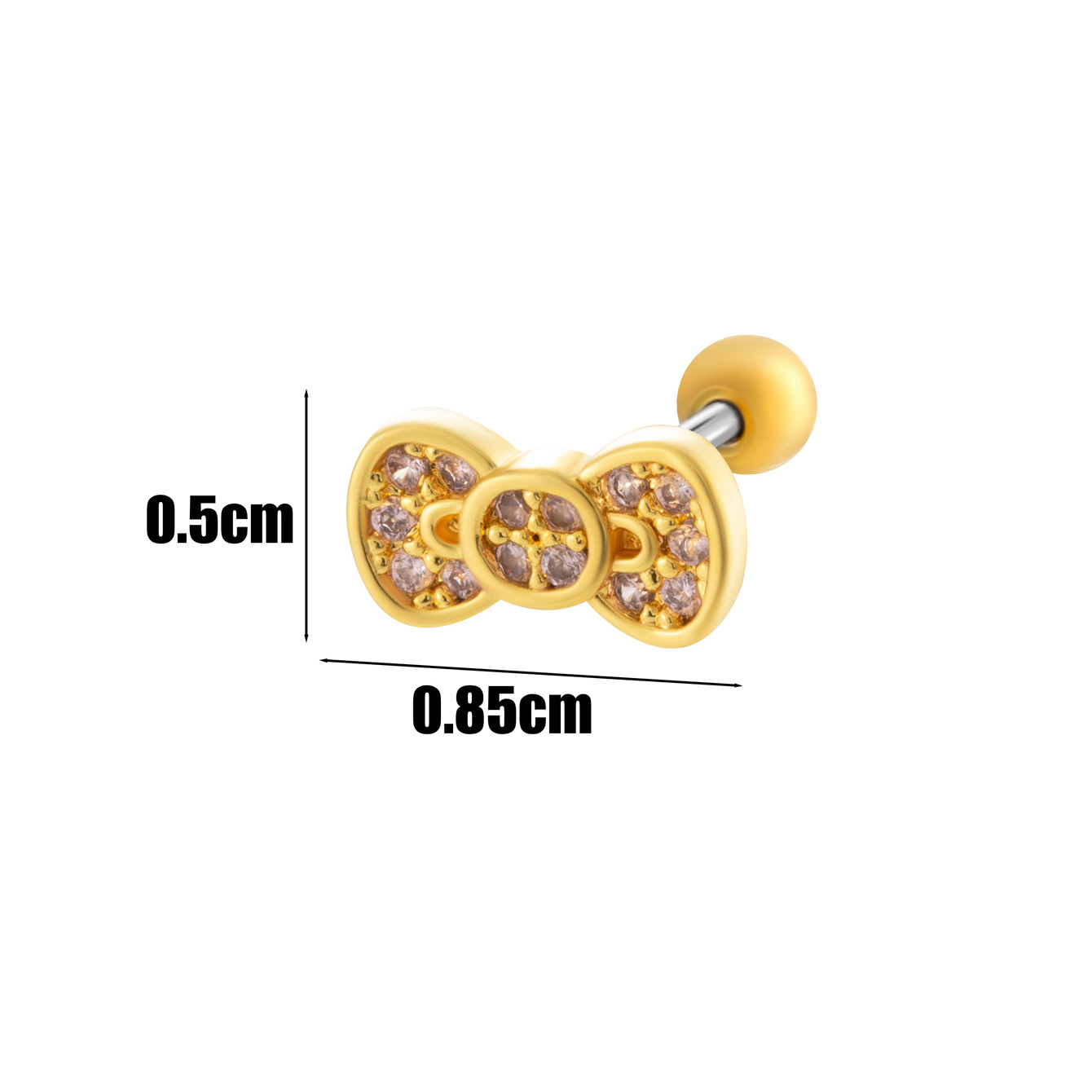 1PCS Gold Plated Stainless Steel Helix Stud Earrings Butterfly Screw Back Cartilage Earring Women Ear Piercing Jewelry