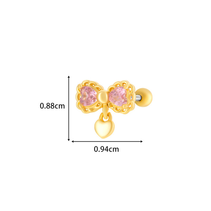 1PC Fashion Stainless Steel Mini CZ Flower Cartilage Piercing Stud Earring for Girls Helix Tragus Piercing Women's Bo...