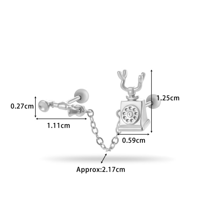 1PC Pink Zircon Butterfly Star Bear Stud Earrings Stainless Steel Screw Back Cartilage Earring Helix Piercing Jewelry