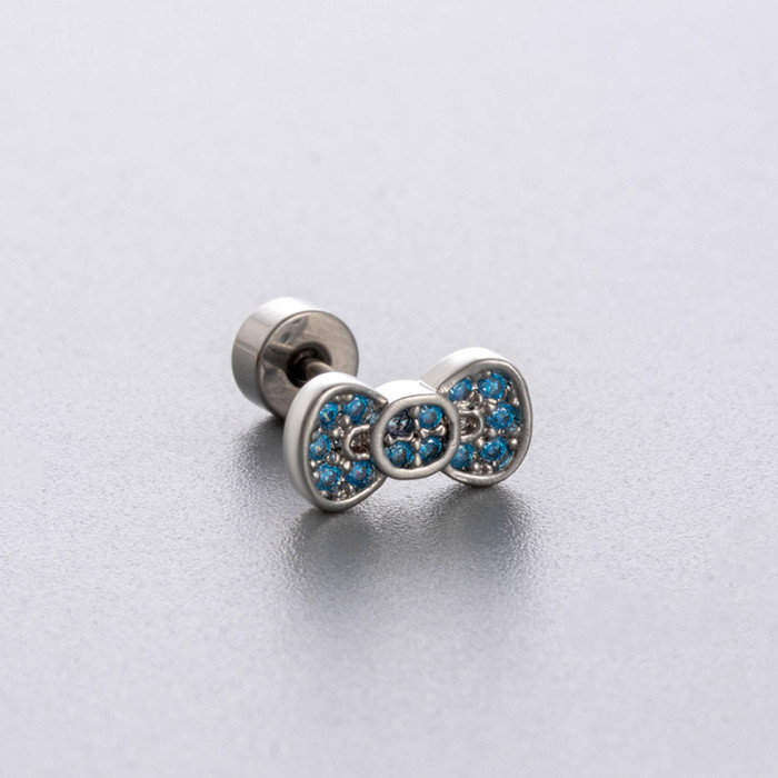 1PC Butterfly Flower Ear Bone Stud Trend Women's Earrings 2025 Fashion Jewelry Stainless Steel Chain Drop Stud Earrings