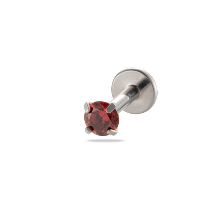 Titanium Colorful CZ Push In Threadless Labret Piercing Earring Stud Cartilage Wholesale Body Jewelry