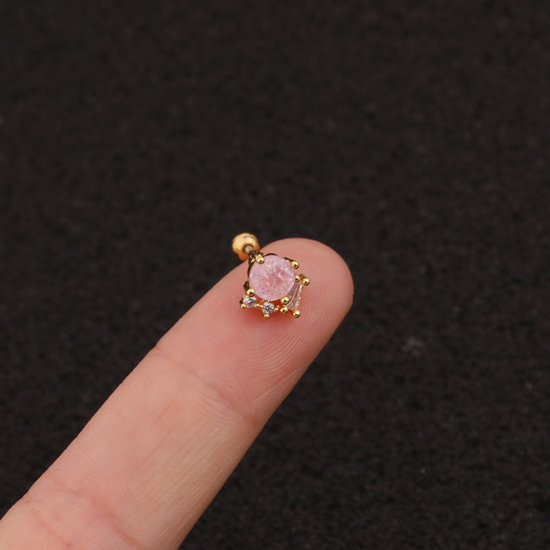 1PC Stainless Steel Helix Cartilage Ear Piercing Blue Zircon Stud Earrings for Women Tragus Daith Barbell Trend Jewelry