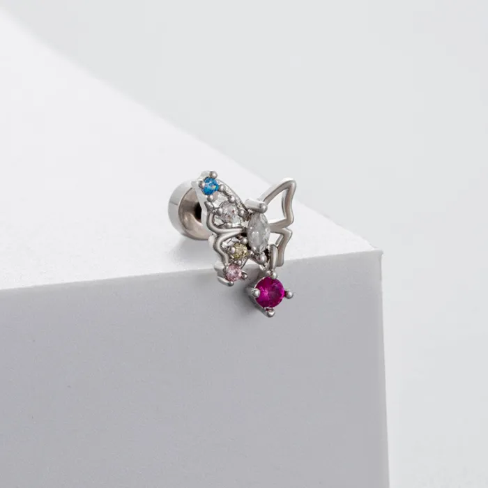 1pcs Colorful Crystal Earrings Ear Needle Stud Earrings for Women Butterfly Earrings Party Wedding Jewelry