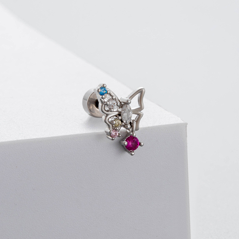 1pcs Colorful Crystal Earrings Ear Needle Stud Earrings for Women Butterfly Earrings Party Wedding Jewelry