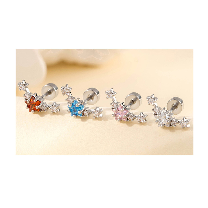 1PC Steel Marquise Zircon Labret Lip Stud Cz Ear Cartilage Tragus Helix Earrings Daith Piercing Body Jewelry