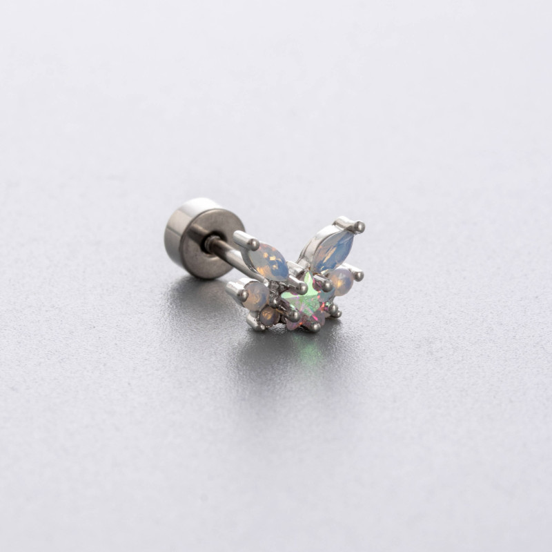 1pc Dream Catcher Cartilage Helix Lobe Conch Piercing Zircon Ear Studs Earring Barbell Piercings Jewelry