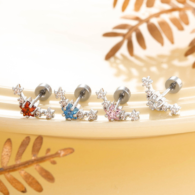 1PC Steel Marquise Zircon Labret Lip Stud Cz Ear Cartilage Tragus Helix Earrings Daith Piercing Body Jewelry